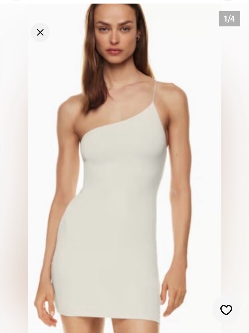 Aritzia Babaton Contour One-Shoulder Dress in Ivory